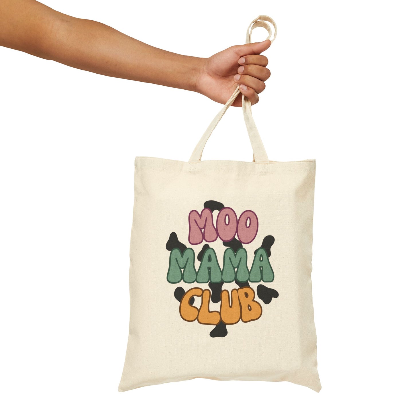 Moo Mama Club Cotton Canvas Tote Bag