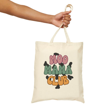 Moo Mama Club Cotton Canvas Tote Bag