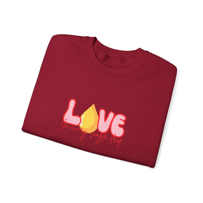 Love In Every Drop Valentine's Day Breastfeeding Mama Crewneck