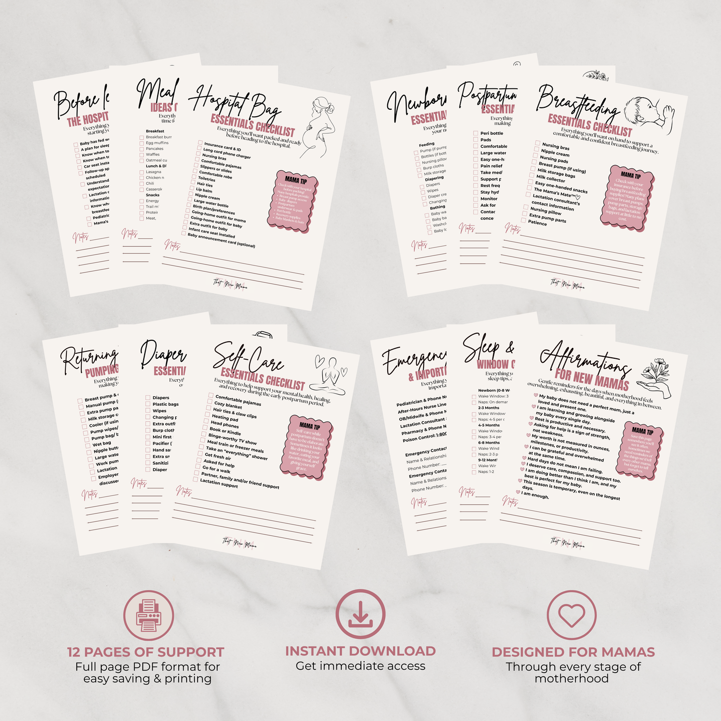 Digital That New Mama Survival Checklist Bundle