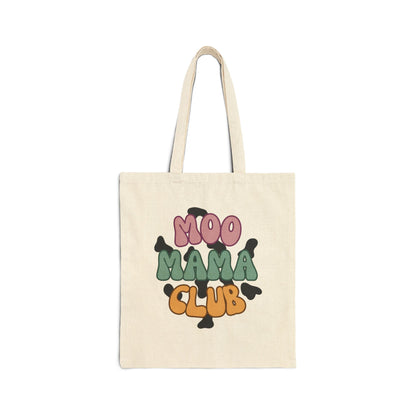 Moo Mama Club Cotton Canvas Tote Bag