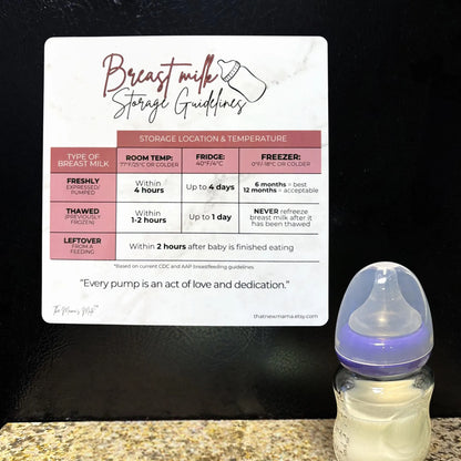 Breast Milk Storage Guidelines Fridge Magnet