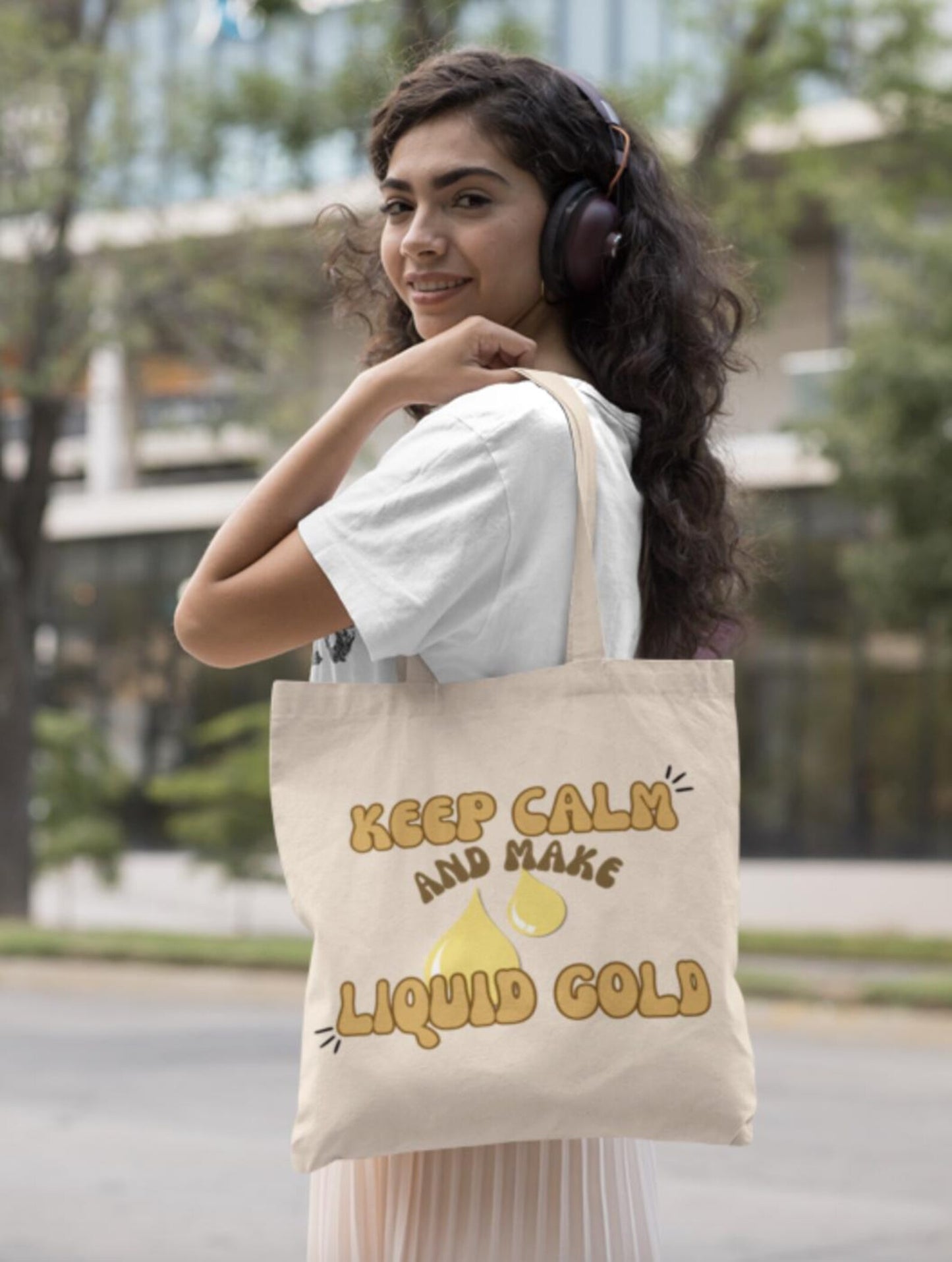 Keep Calm and Make Liquid Gold Cotton Canvas Tote Bag