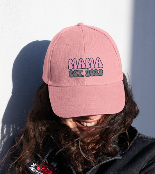 Embroidered Mama Est. 2023 Mama Hat