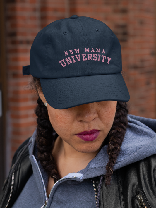 Embroidered New Mama University Mama Hat